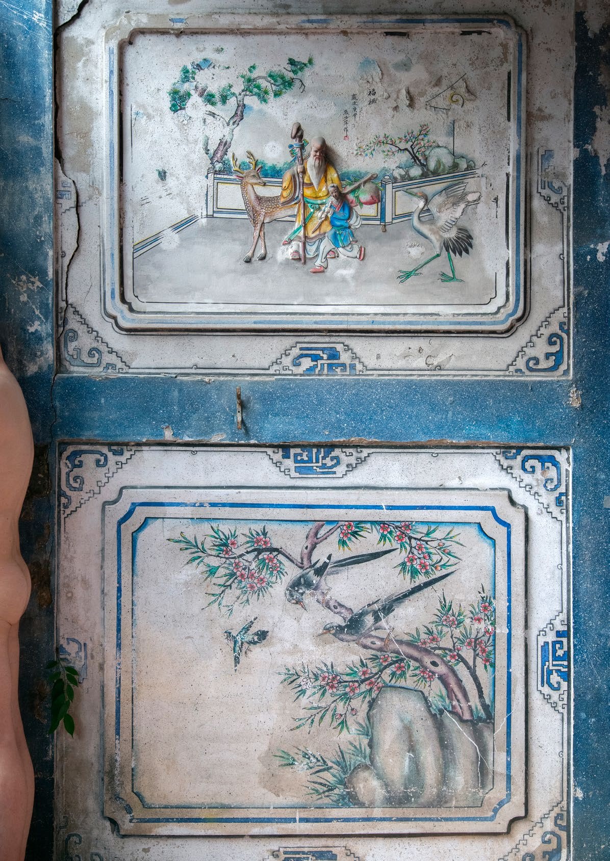 Julien Spiewak, 20th century paintings depicting scenes of life in shades of blue and green, Alex. So Heng Tai, 2024