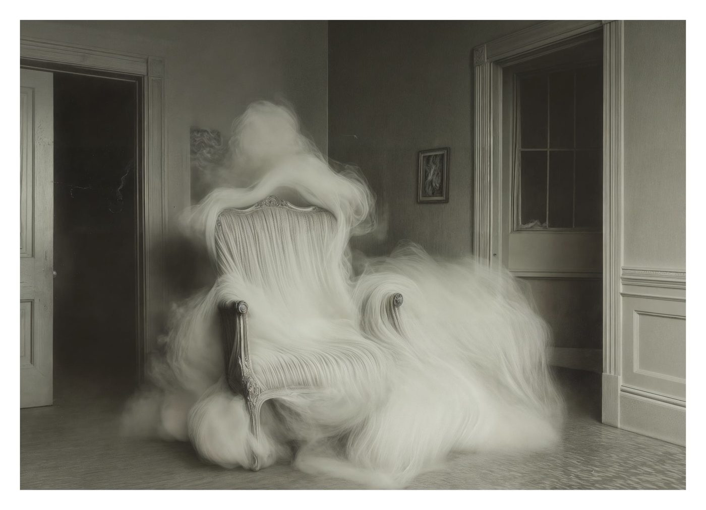 Kamthorn Paowattanasuk, Chair with long white hair, 2024